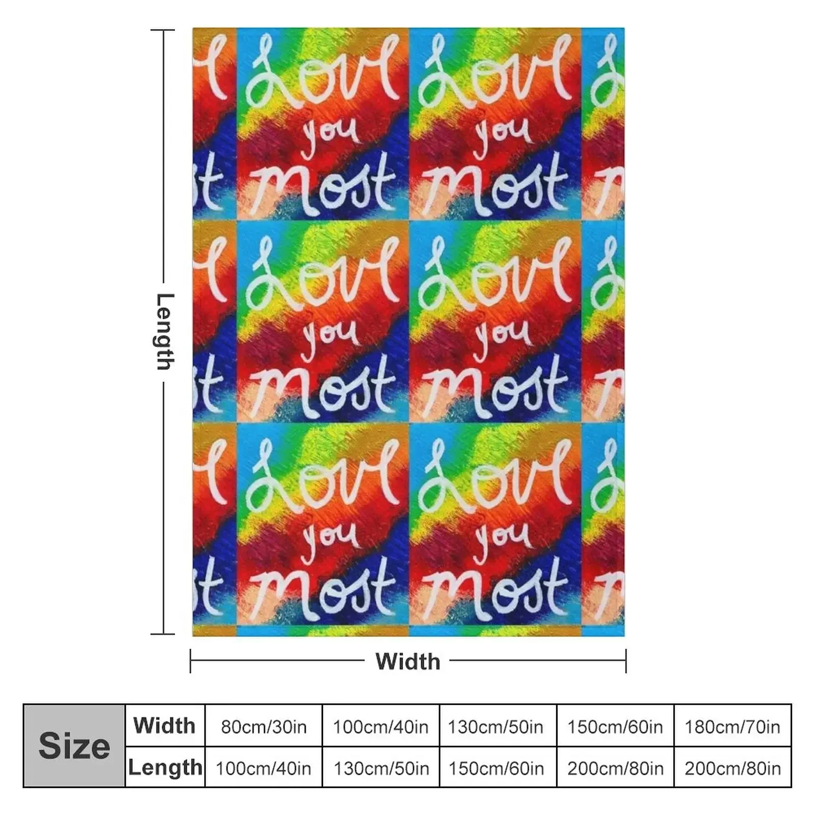 Love You Most Throw Blanket couch cozy soft plush fuzzy picnic outdoor blanket