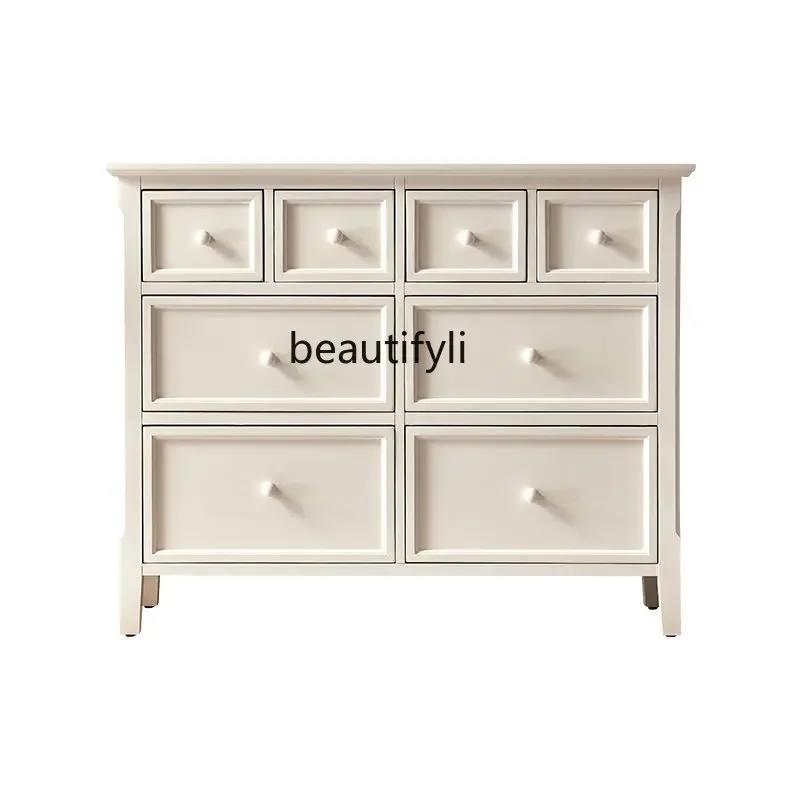 

Комод с выдвижными ящиками в кремовом стиле, простой современный шкафчик для спальни, шкафа для одежды, шкафчик для хранения, минималистичный шкаф