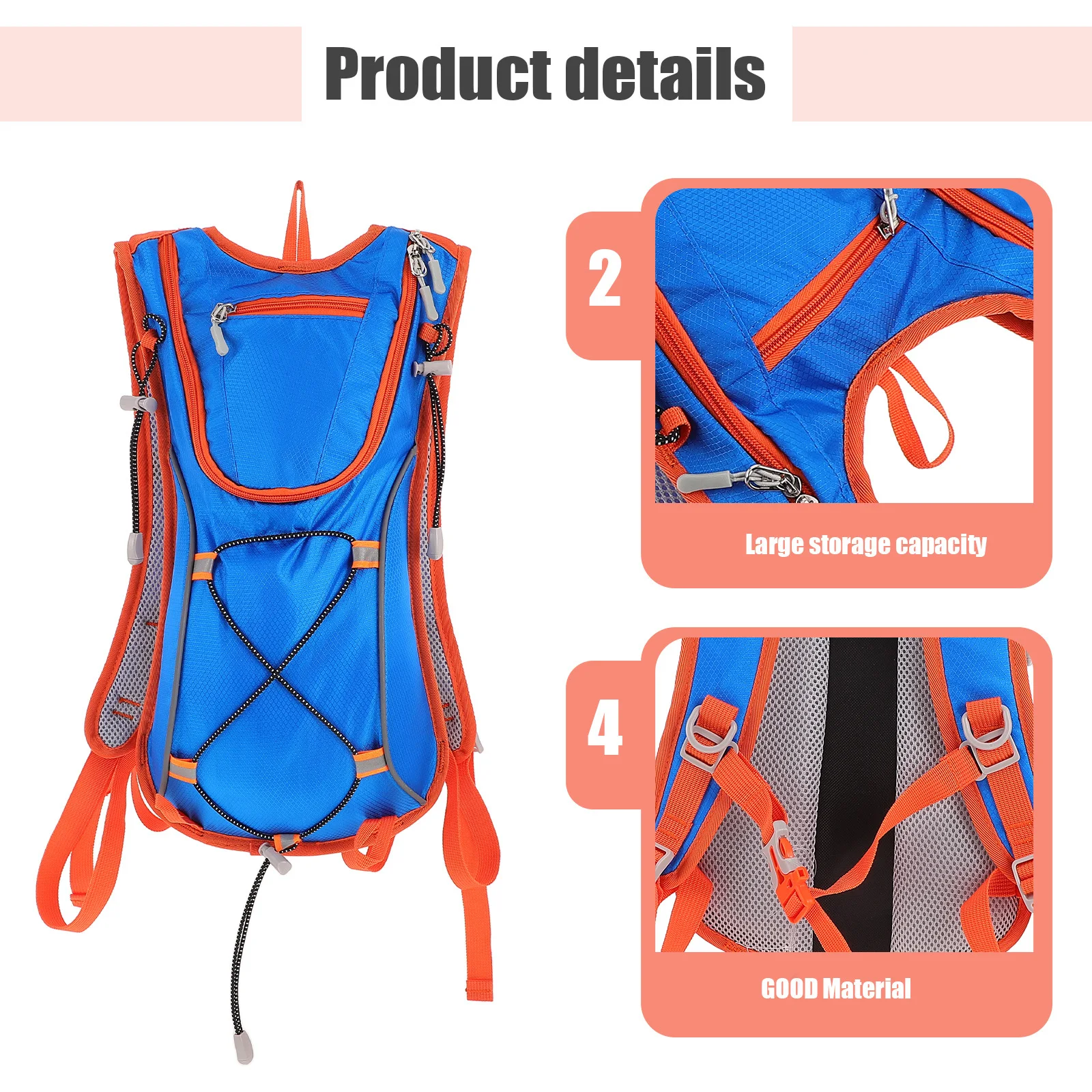 حقيبة ظهر خفيفة الوزن للمشي لمسافات طويلة في الهواء الطلق، حقيبة سفر لركوب الدراجات والجري، مريحة وقابلة للتناسب بسعة كبيرة ومتينة