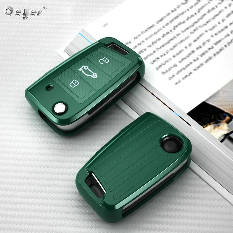 Car Key Case Cover For Volkswagen VW Polo Golf 7 MK7 Tiguan Touran Passat Lavida Plus Lamando For Skoda Octavia Karoq Key Bag