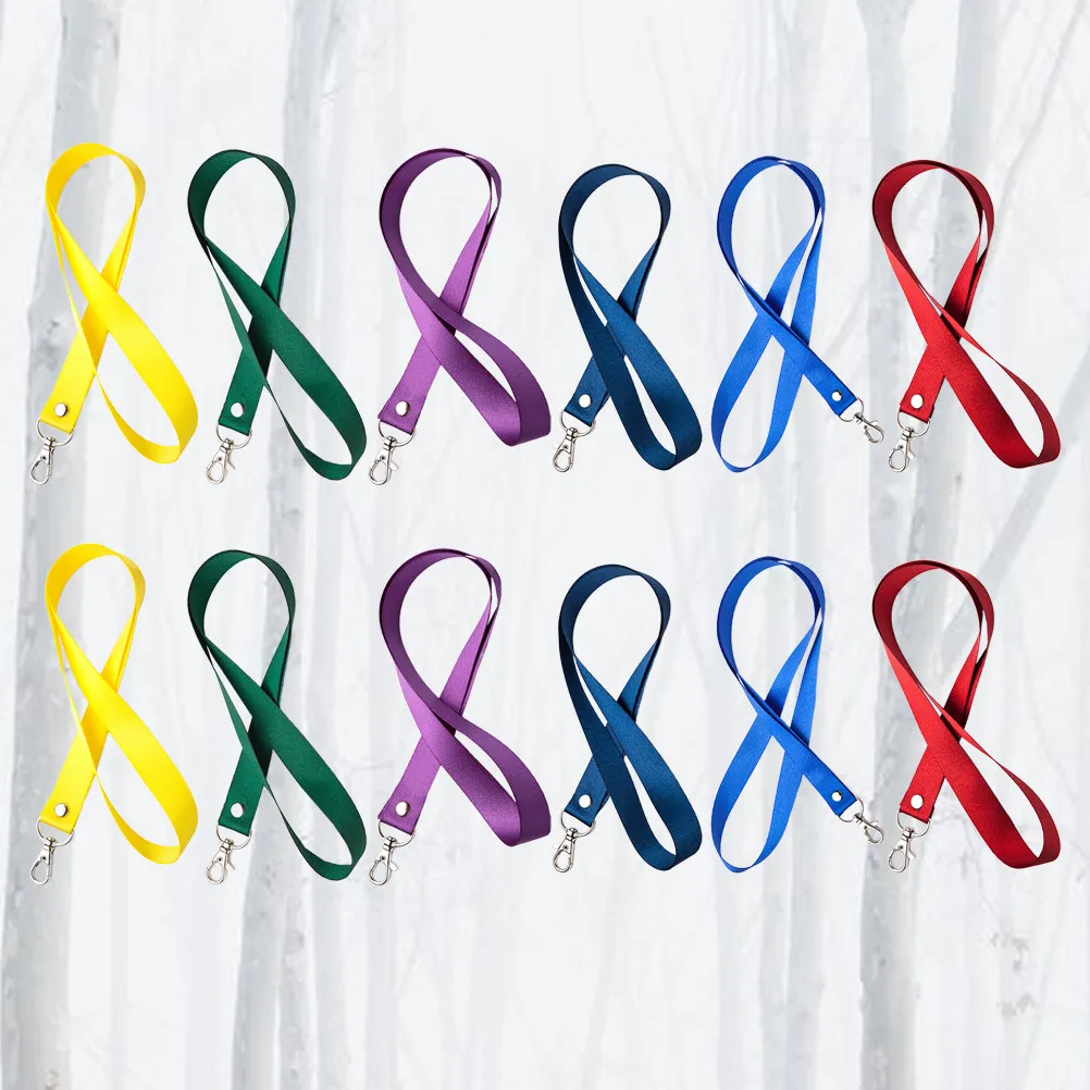 12Pcs Versatile Adjustable Lanyard Set for Id Card Badge Name Tag Neck Strap School Office Worker Referee Safety Comfort