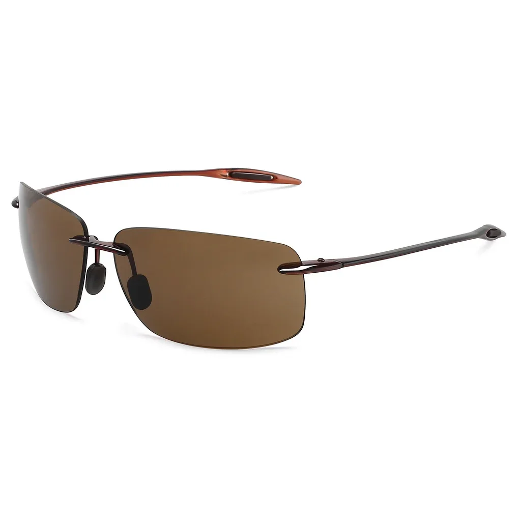 Gafas de sol clásicas sin montura para hombre, lentes deportivas polarizadas, rectangulares, ultraligeras, UV400, MJ8009