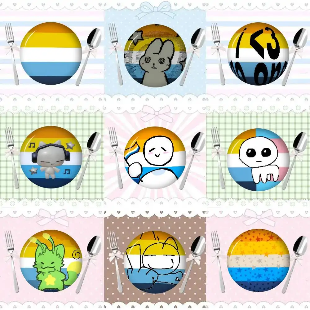 Aroace Pride Anime Broschen Niedliche Cartoon-Anstecknadel für Jacke und Jeans Geschenk-Accessoire