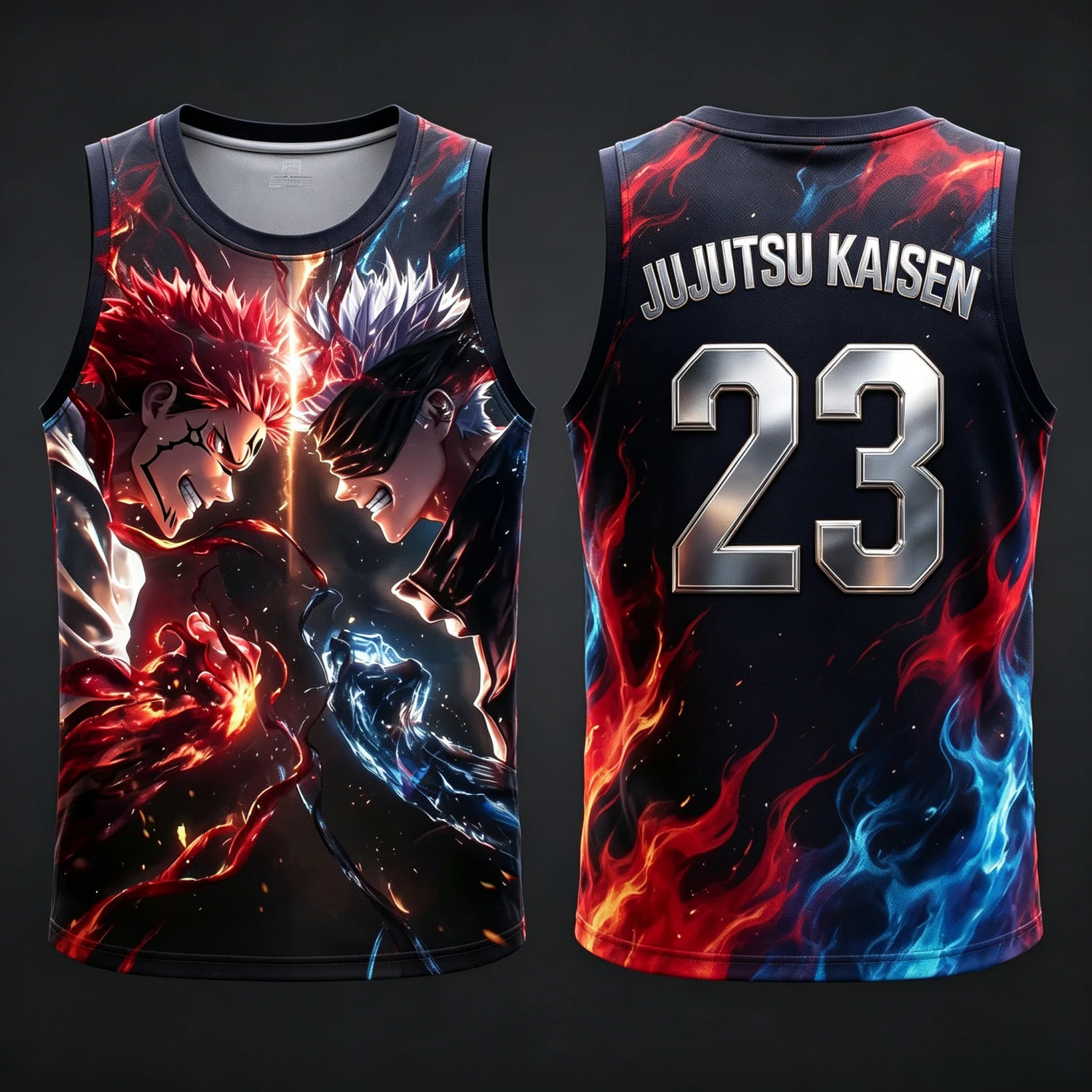 2026 Summer Jujutsu Kaisen Retro Cosplay Men's Outer Vest Oversize 3D Printed Sleeveless T-shirtFamily Unisex Children Sports