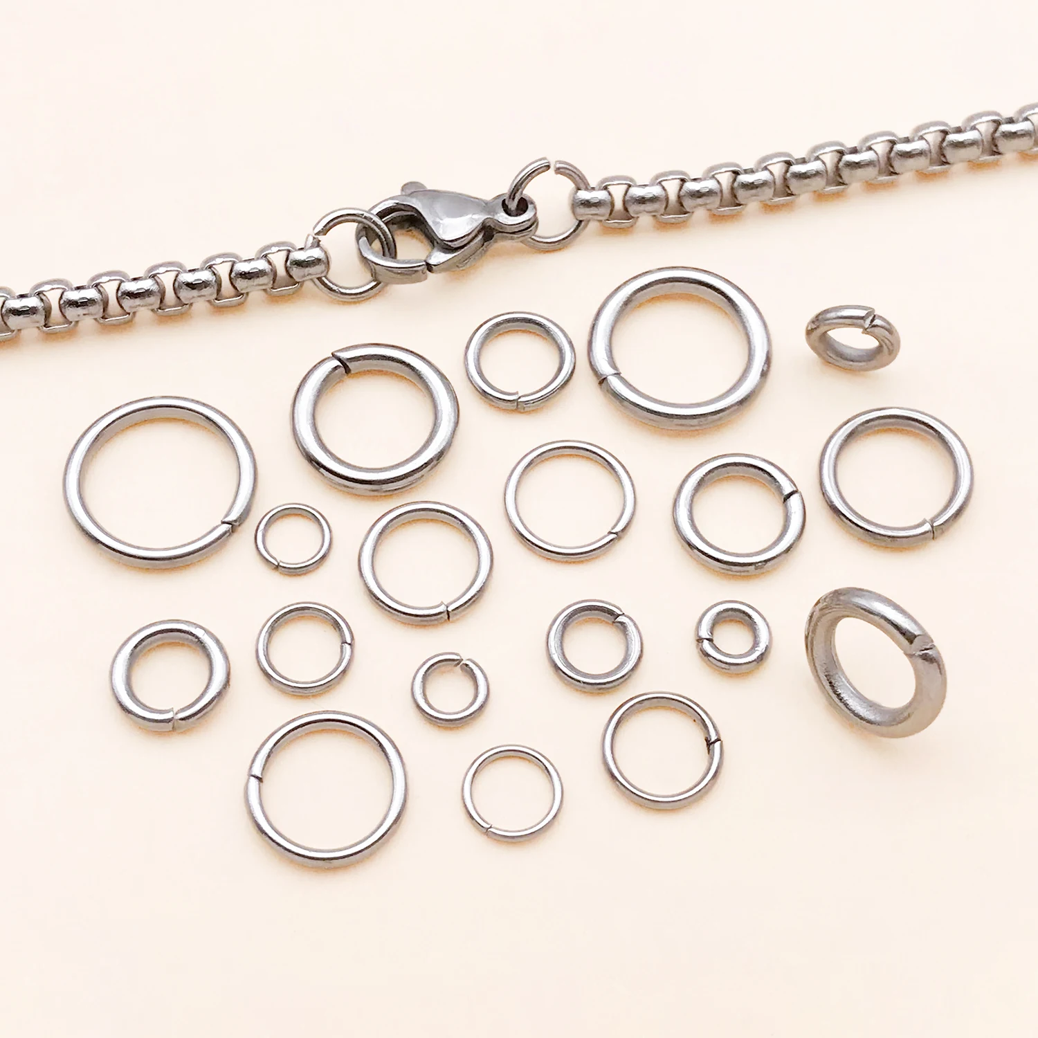 50 Stück 4-10mm Edelstahl Spaltringe Offene Einzelschlaufen Verbindungsringe für DIY Schmuckherstellung Armband Zubehör – Detail 10