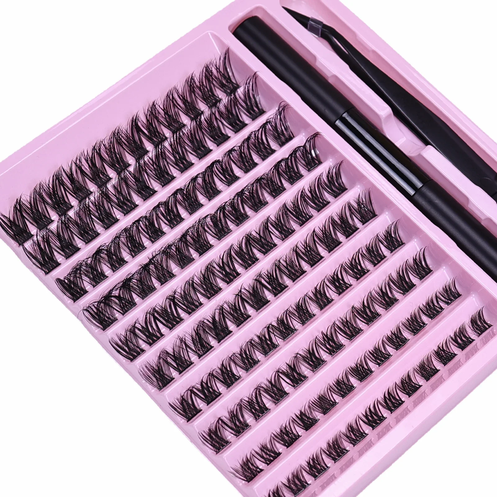 DIY Lash Extension Kit Lash Clusters With Bond Cluster Lashes Wispy D Curling False Eyelash Clusters With Tweezers