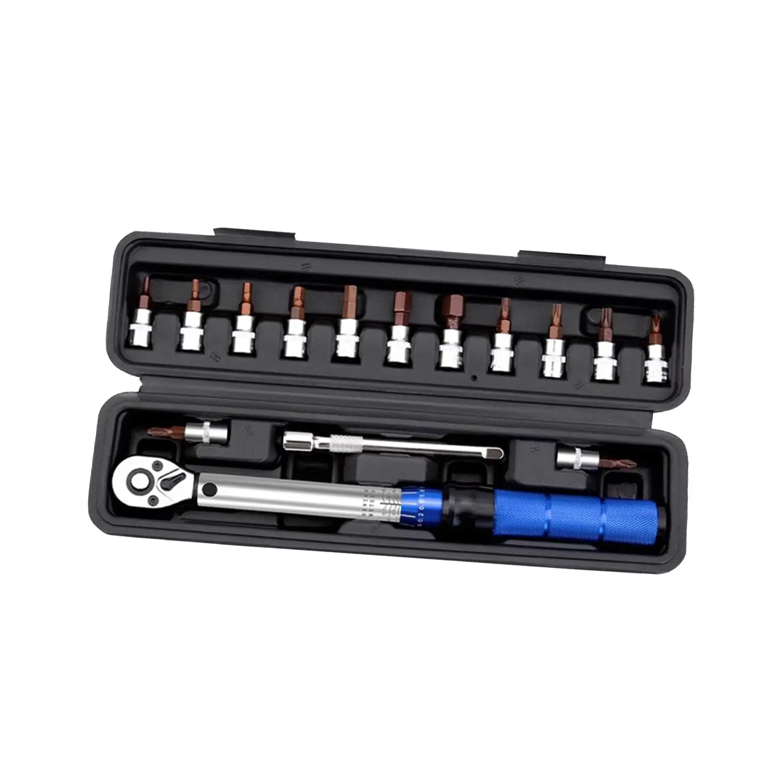 16 Pieces 1/4\'\' Bike Torque Wrench Kit Sturdy Ergonomic Handle Hand Spanner