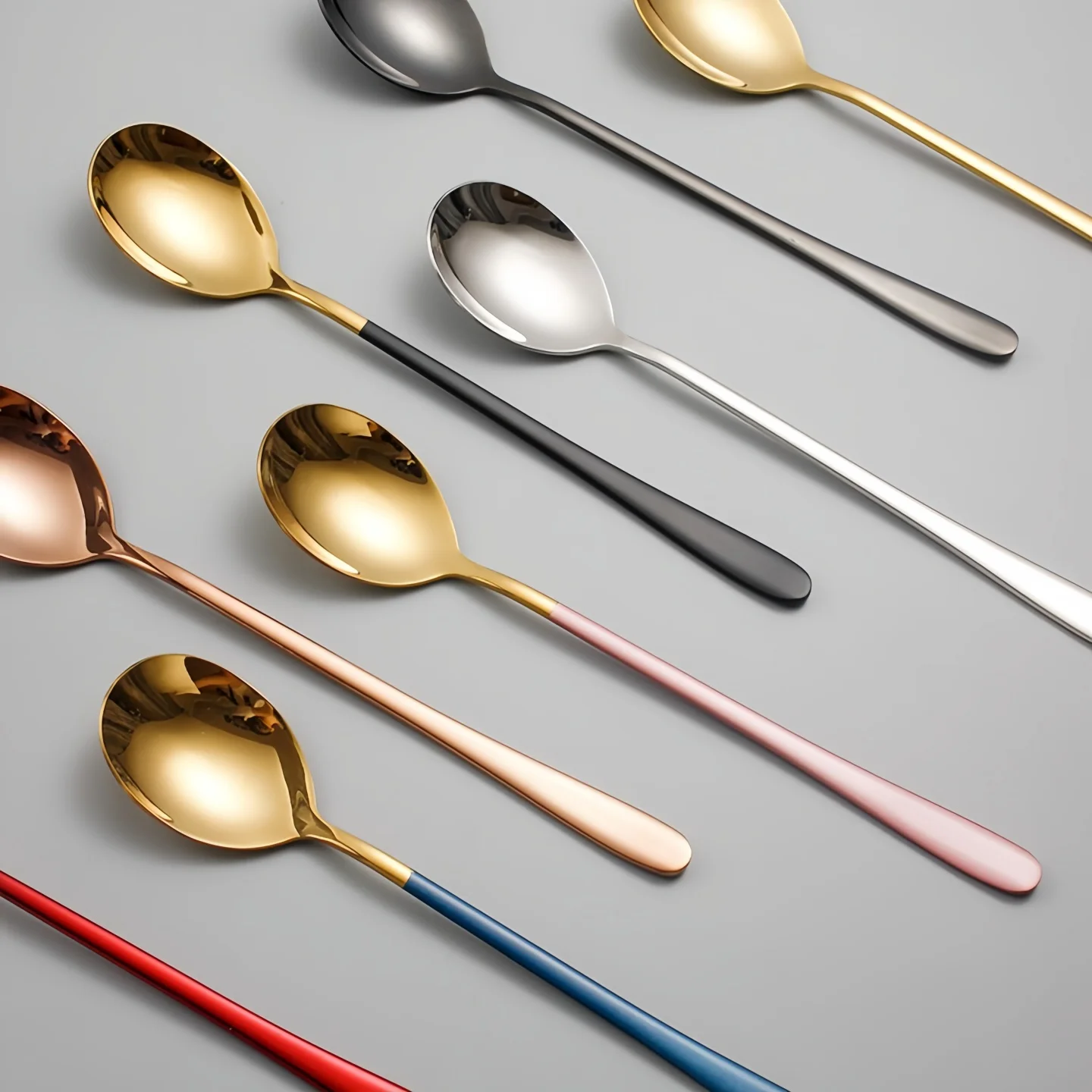 

Long-Handled Stainl Steel 304 Korean Sle Spoons Creative Soup Spoons Adorable Internet Famous Dinner Utensils Home Use