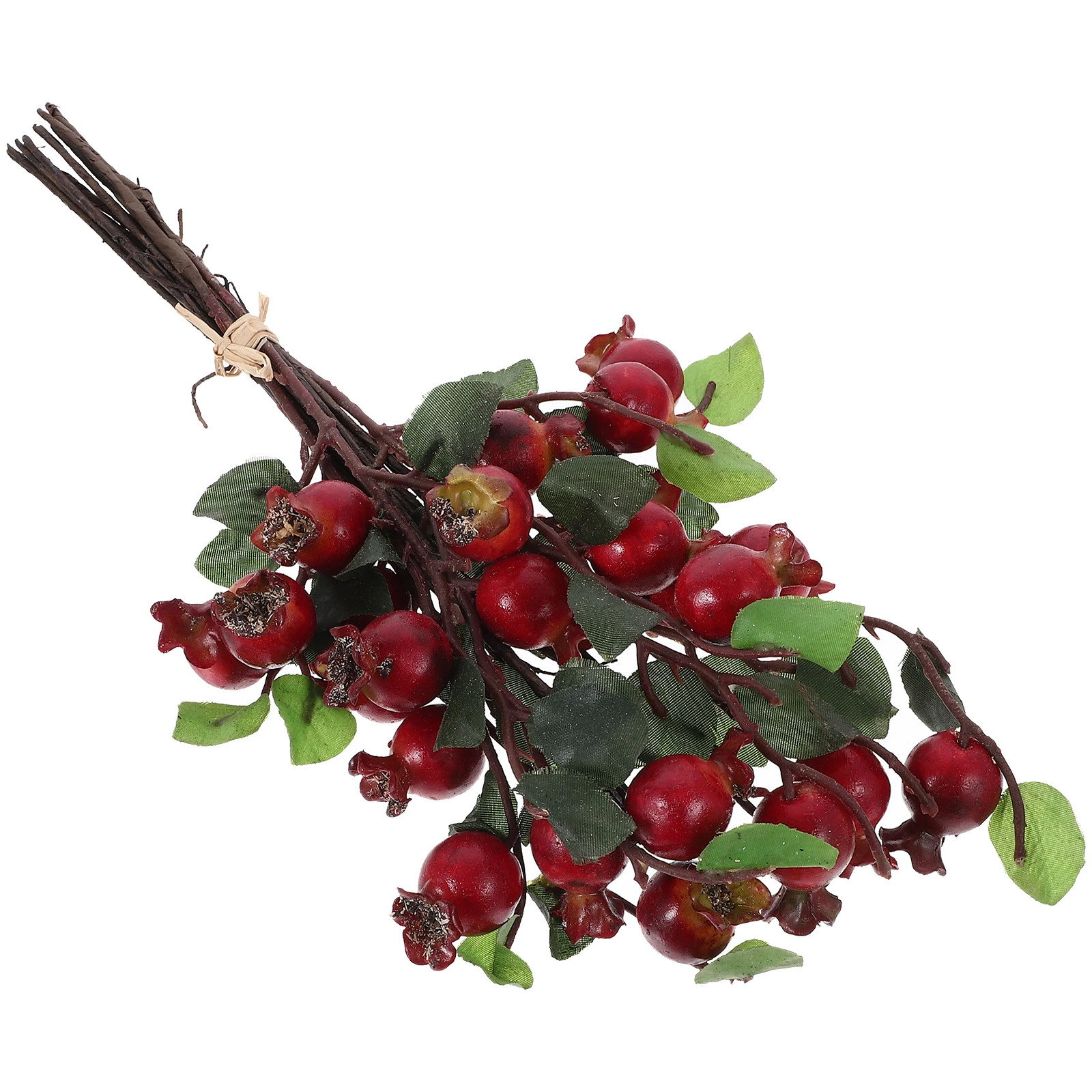 

1 set Artificial Rosehip Faux Christmas Picks Pomegranates Stems Shiny Glazed Christmas Decor Home Office Bedroom Table
