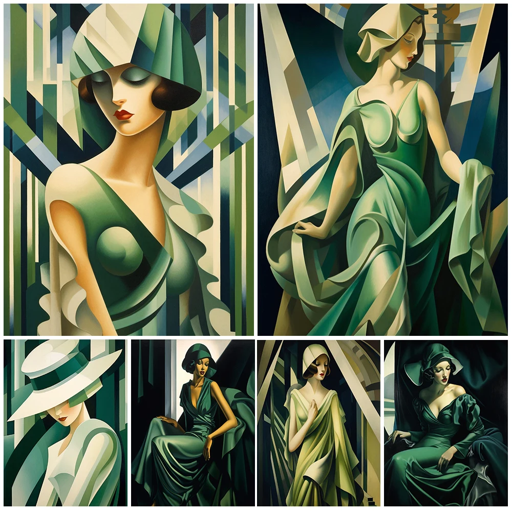 

Cartoon Girl Woman Modern Portrait Poster Wall Art Canvas Painting Posters Home Decor Wall Pictures For Living Room Unframed