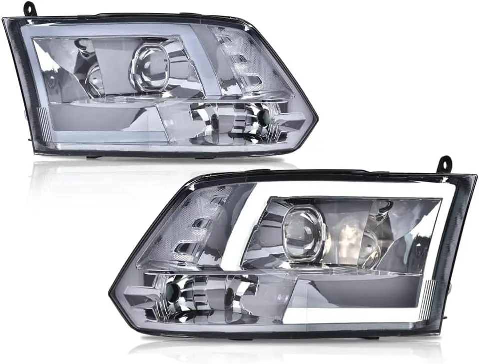 

Светодиодные фары DRL, подходят для Dodge Ram 1500 2500 3500 2009-2012 гг. (новый стиль корпуса), не подходящий с одним отверстием, не подходят для двух лучей, прозрачные линзы Chro