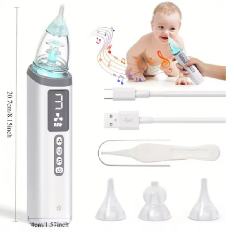 Electric Baby Nasal Aspirator Handheld Integrated Nose Cleaner For Newborn Infant Snot Booger Remover Nose Care Device