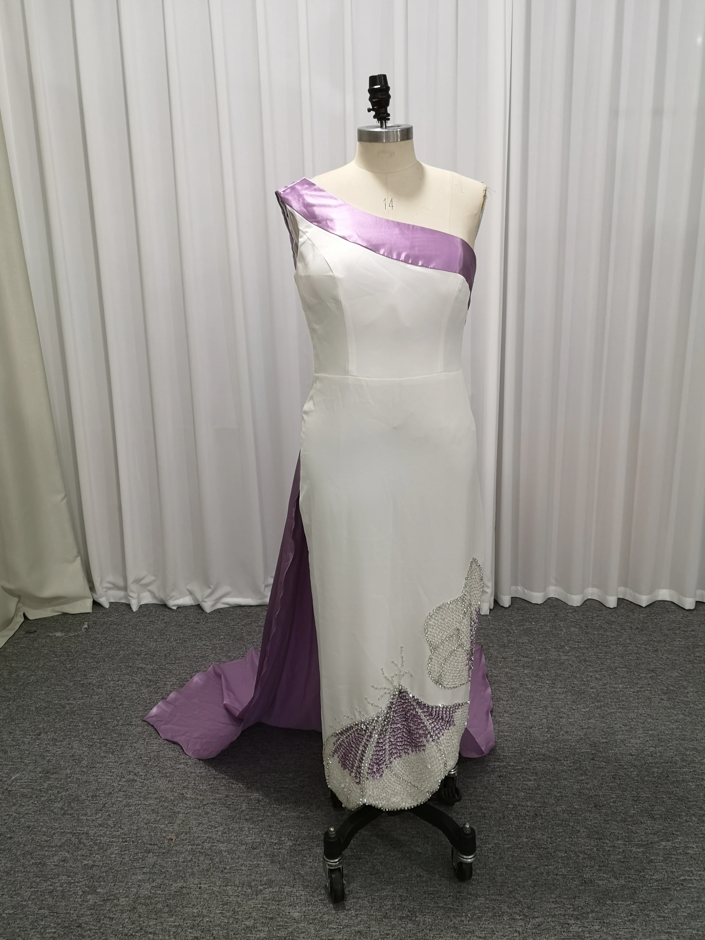 Customized Ball Exquisite One-shoulder Sheath Cocktail Party Flower Bows Sequin Fold S Prom Dresses فساتين نسائيه سهره Robe Soir