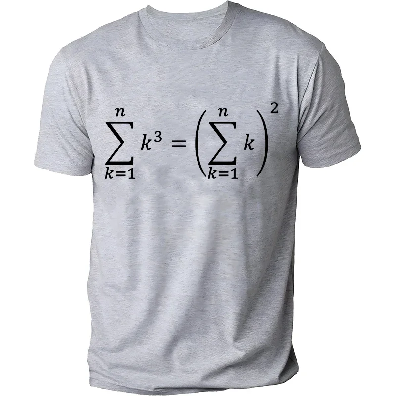 Męskie koszulki Streetwear Sum of Cubes koszulka z nadrukiem matematycznym ponadgabarytowa zabawna formuła matematyczna koszulki z nadrukami dla mężczyzn damskie topy