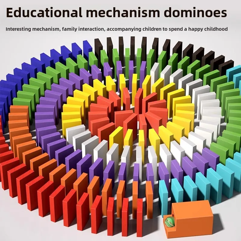 مكعبات بناء الدومينو الخشبية الكبيرة ألعاب تعليمية للأطفال في رياض الأطفال مسابقة خاصة بعمر 6 سنوات