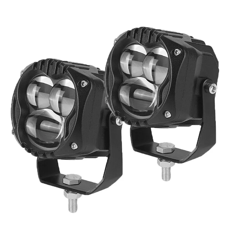 

Мотоциклетные светодиодные противотуманные фары, универсальное крепление 12 В, белое, янтарное, двухцветное вспомогательное освещение для ADV Dirt Bike Off-Road IP67