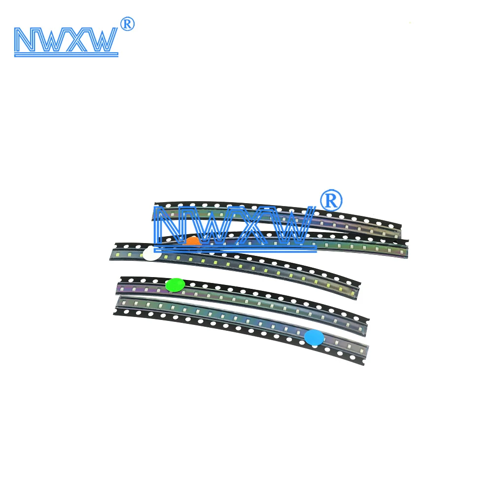 Component package 0603 SMT LED light emitting diode package, 10 pieces each in red, yellow, blue, green, and white