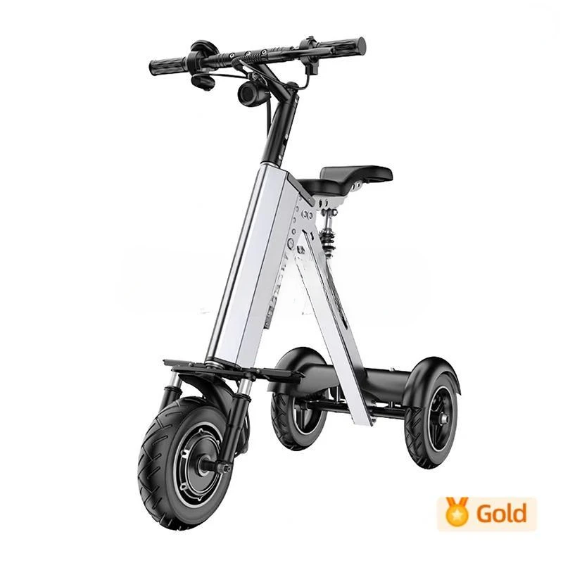 350W Lightweight folding electric scooter two parents and children,fashionable portable mini three-wheeled scooter with children