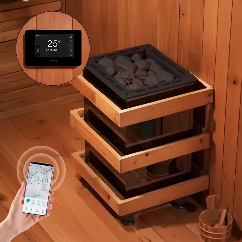 

Stepon Factory OEM ODM 4.5KW 6KW 9KW 12KW 15KW 18KW Dry Sauna Heater Chauffeur De Sauna Ogrzewanie Sauny WiFi APP Sauna Stove