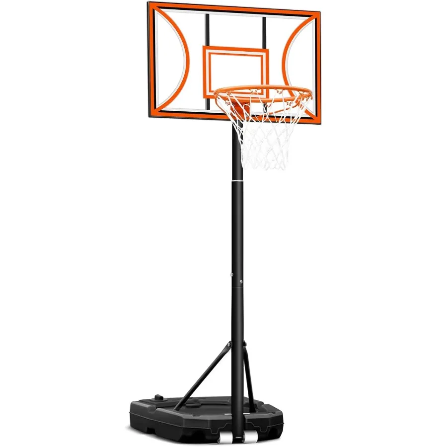 Баскетбольное кольцо с 32-дюймовым щитом, 39 футов, регулируемая высота, открытый бассейн, баскетбольные ворота, портативная баскетбольная площадка для дома