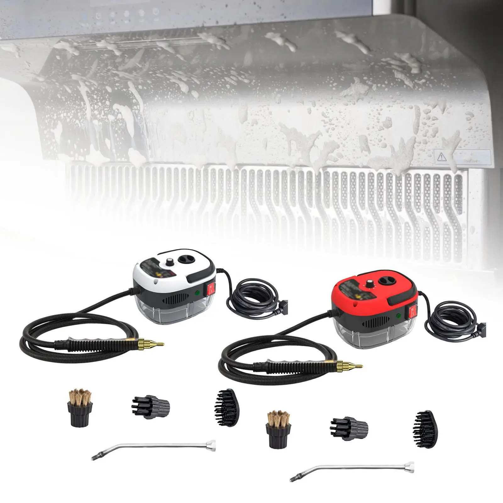 Pulitore a vapore cucine wc per uso domestico con testine e tubo con testine a spazzola tappeti piastrelle pulitore a vapore ad alta temperatura