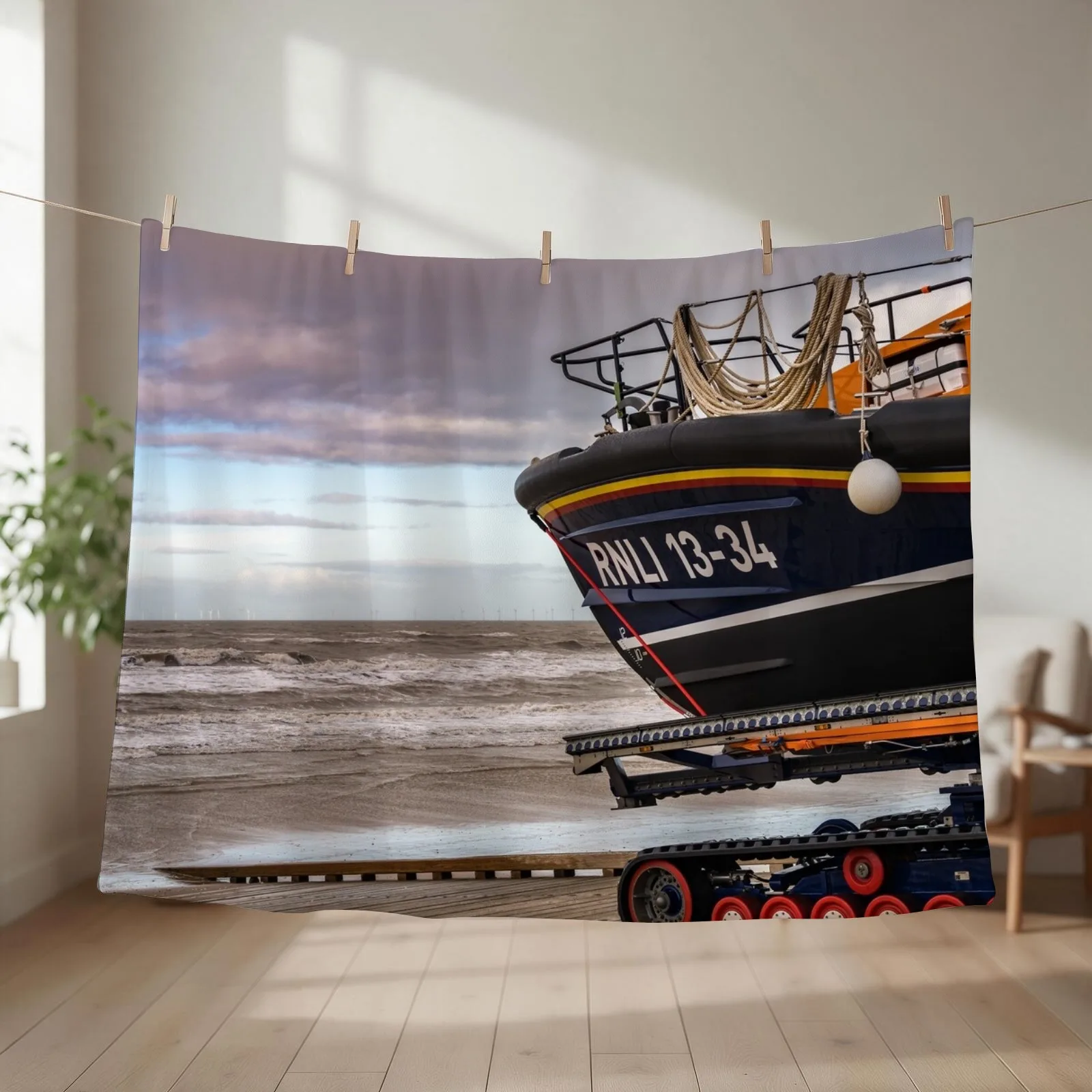 Launching Of A Lifeboat Rhyl Throw Blanket Furrys halloween Sofa Throw Moving Blankets