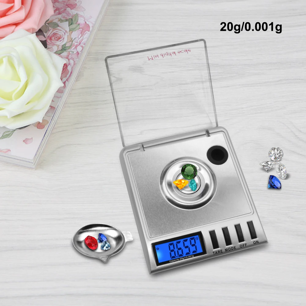 

20g/0.001g Digital LCD Jewelry Scale Weight Analysis Detector Portable Electronic Scale for Pill Diamond Powder Tea