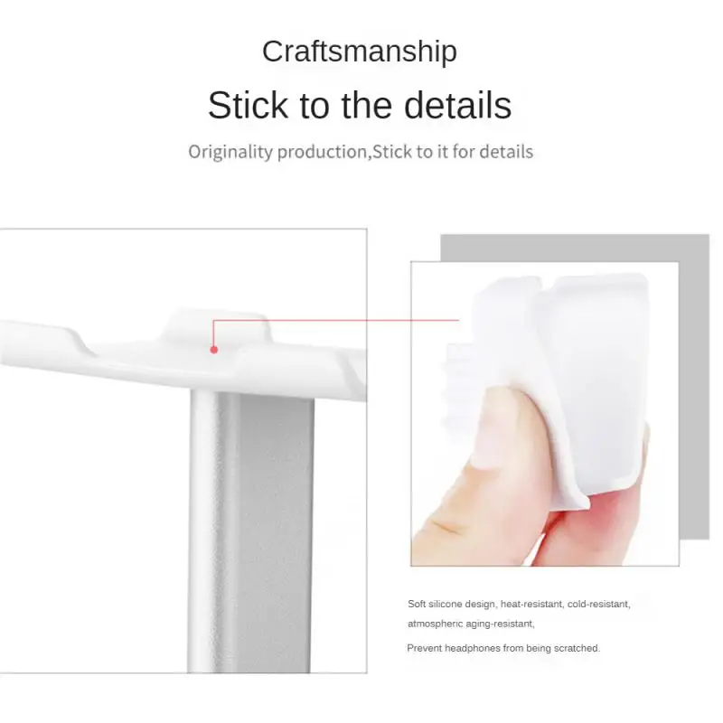ABS Solid Base Headphone Stand For Headset Stands Supporting Bar Flexible Headrest Accessories For Headphones Bracket