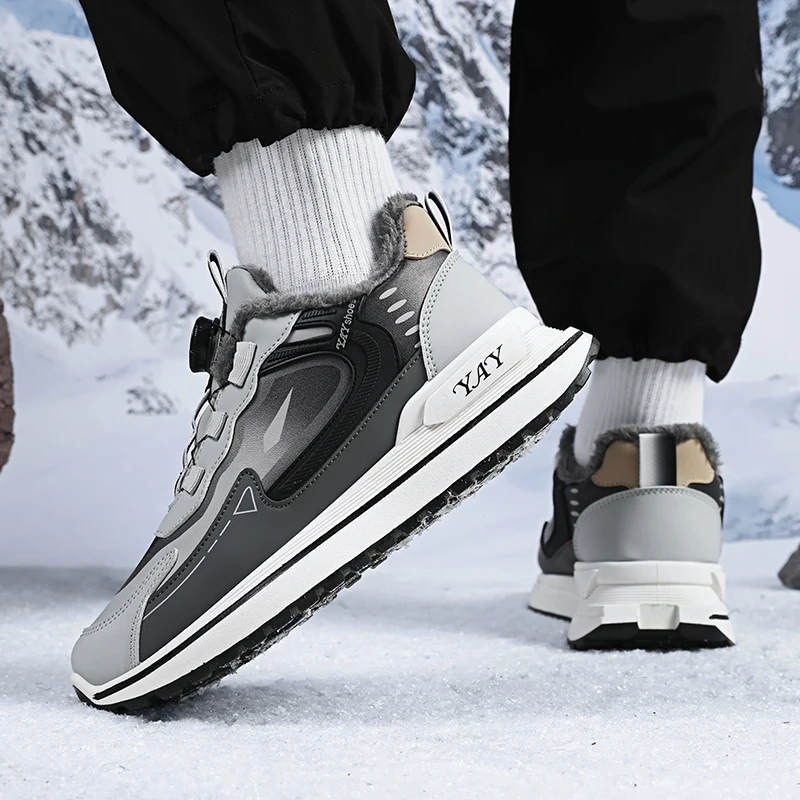 أحذية الأب الشتوية المبطنة بالصوف 2025 نموذج شعبي جديد مع مشبك دوار، أحذية رياضية للجري ممتصة للصدمات بنعال ناعمة #4