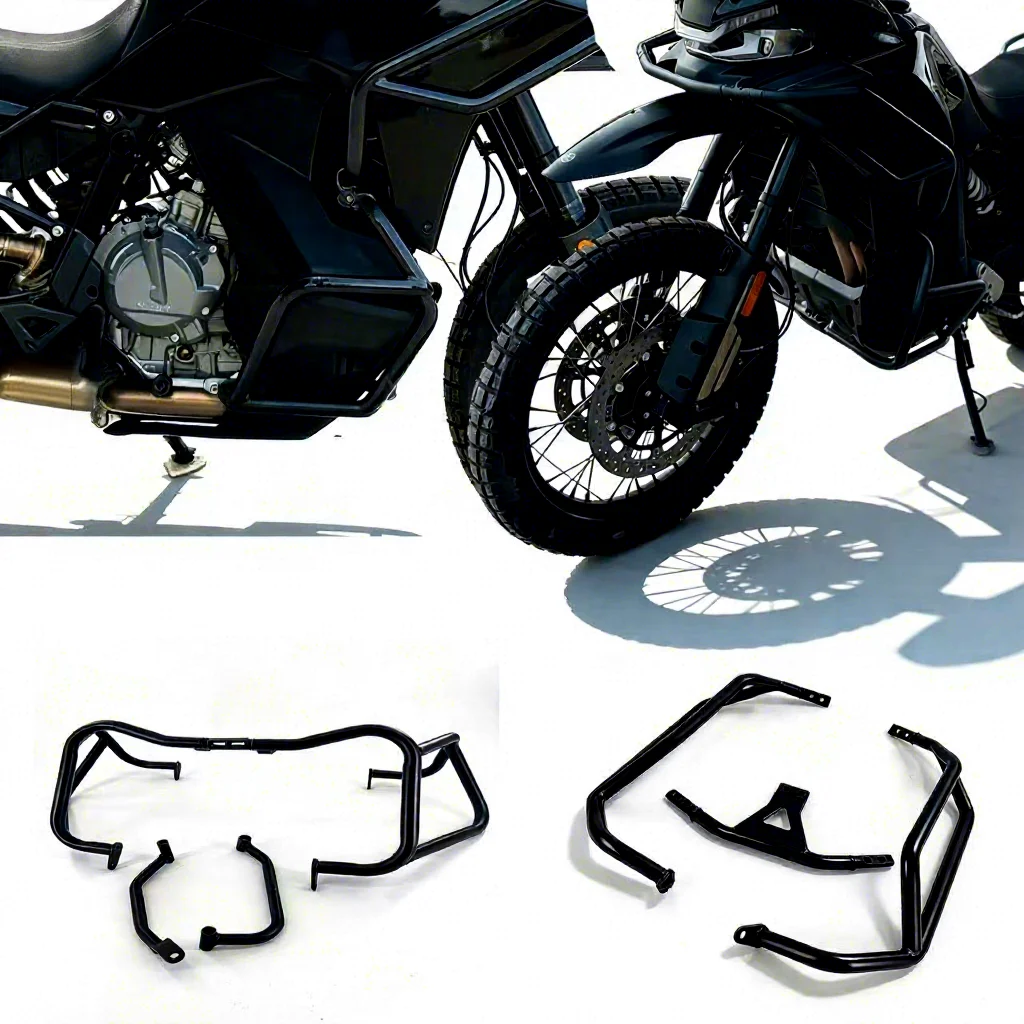 

For 800MT-X engine bumper, motorcycle crash bar, drop bar, protective frame, carbon steel, grey/black