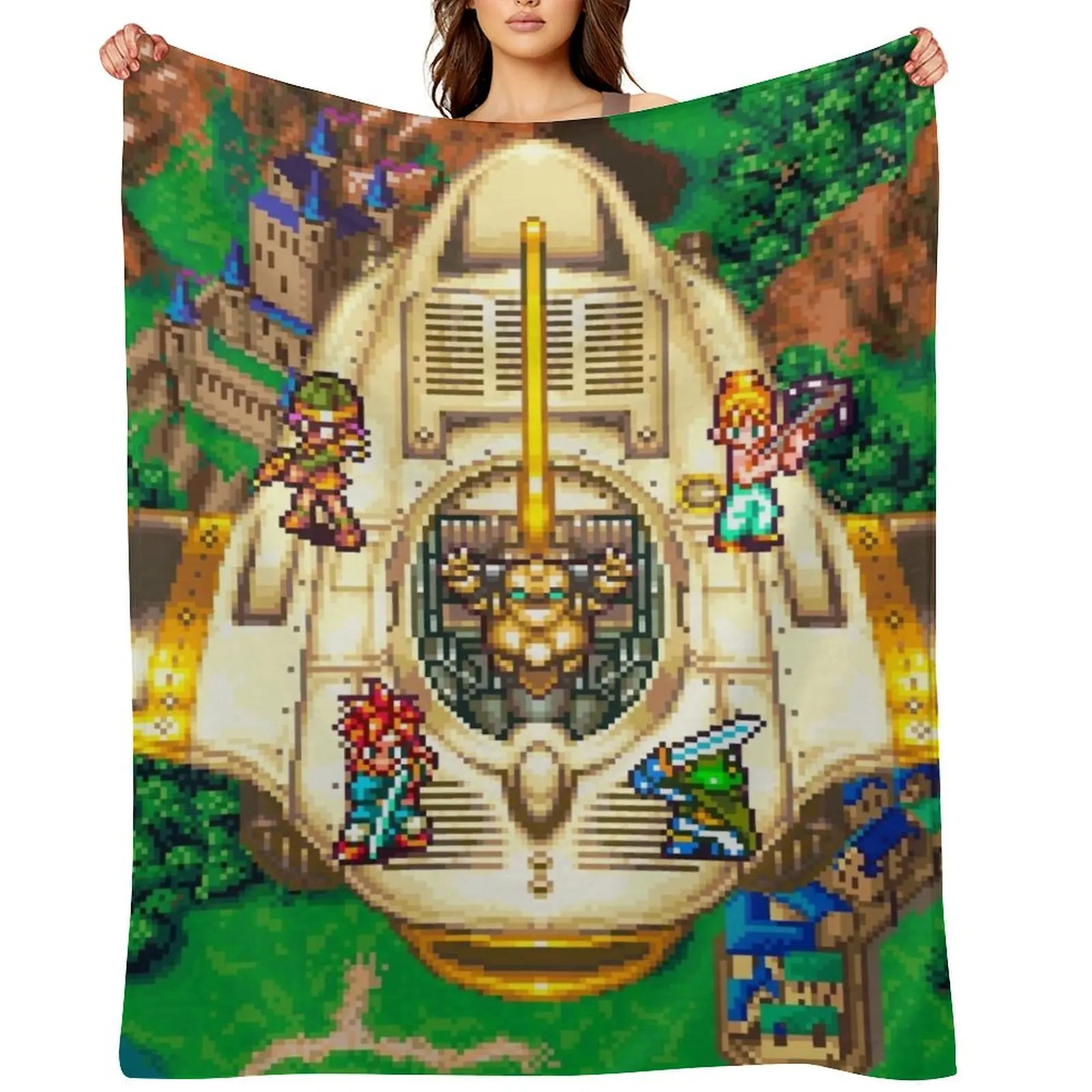 Chrono Trigger Epoch Throw Blanket Decorative Sofa Bed Fashionable Plush Cute Blankets