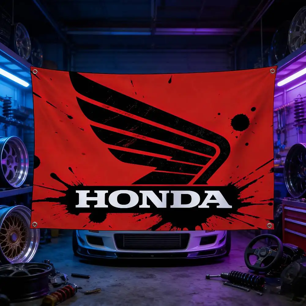 

Мотоциклетный баннер для HONDA Premium Flag, 120 г, полиэстер, экологичный, с принтом, водонепроницаемый, износостойкий, для домашнего декора и вечеринок
