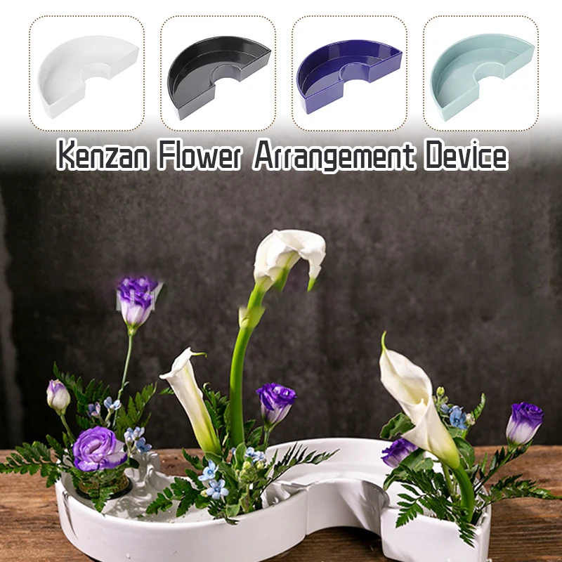 Japanese Style Flower Arrangement Vase Semi-circular Combined Rotary Ikebana Flower Pot Tea Ceremony Flower Arranging Art Tool