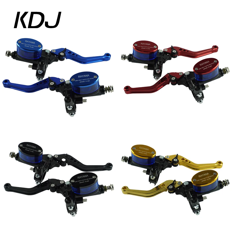 KDJ 1 Pair 7/8'' Universal Motorcycle Reservoir Hydraulic Clutch Lever Brake Master Cylinder Pump Handle Adjustable