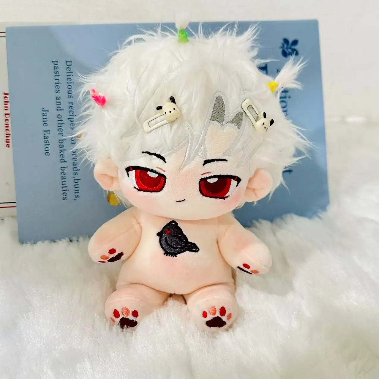 

Anime Love and Deepspace Sylus Cosplay 20cm Fluffy Cotton Maumet Cartoon Puppet Naked Baby Have Skeleton Adorn Xmas Gift