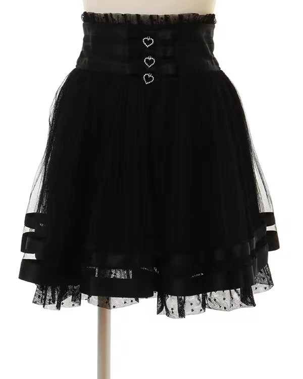 

Японская юбка в стиле Лолита для женщин, новинка 2026 года, многослойная кружевная сетчатая юбка, летняя, милая и очаровательная, с высокой талией, однотонная.