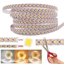 5mm 8mm PCB 2835 LED Strip Light 24V 1 LED Cut Super Bright 120LEDs/m Flexible LED Tape White/Warm White/Natural White 10M/lot