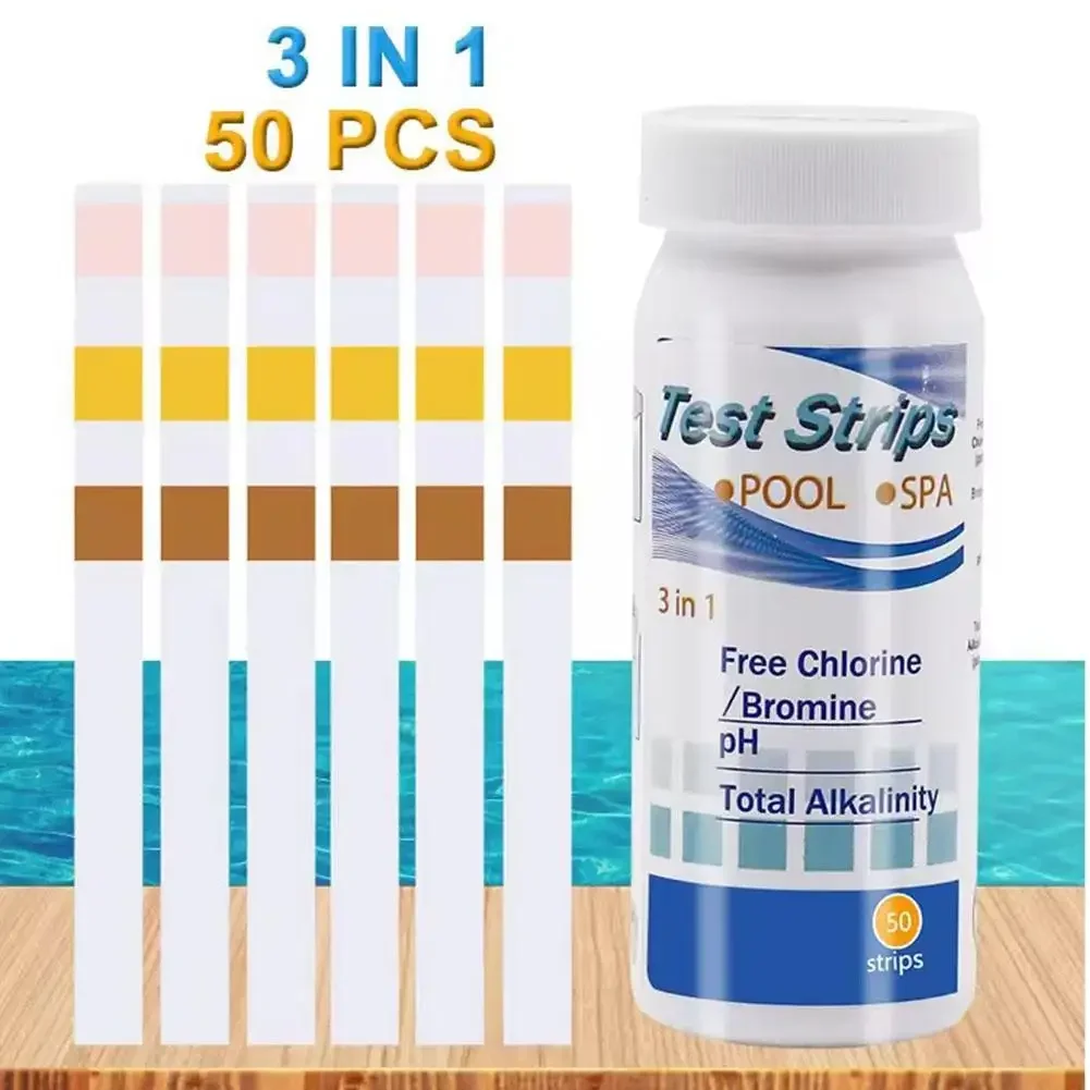 3/7in1 Chlorine PH Test Strips SPA Swimming Pool Water Value Chlorine Residual Tester Paper Strip Test Hardness Alkalinity