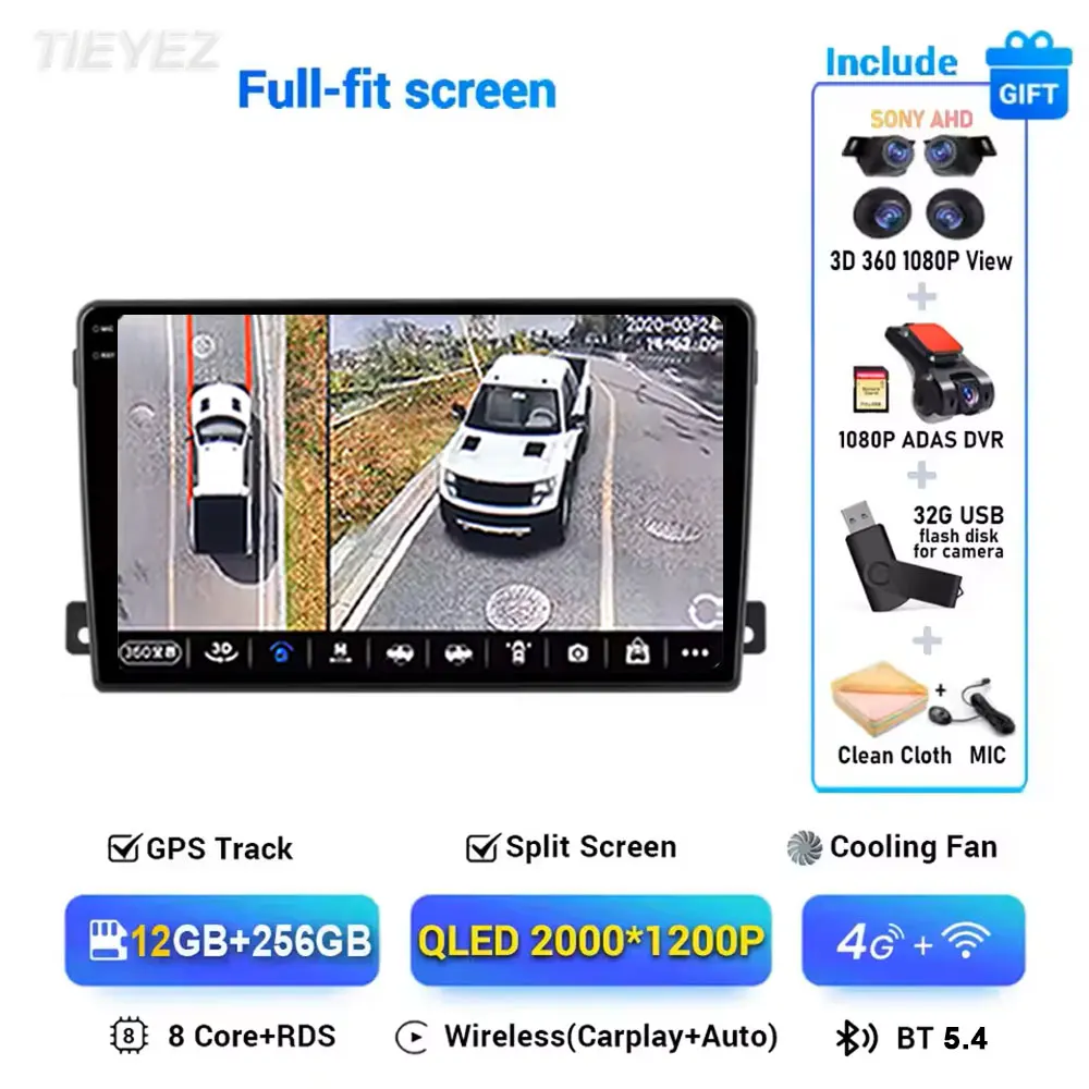 Voor Ford C-MAX 2003-2010 Android 15 Carplay Auto Radio Multimedia Video Player Navigatie GPS 2 Din DVD DSP WIFI 4G