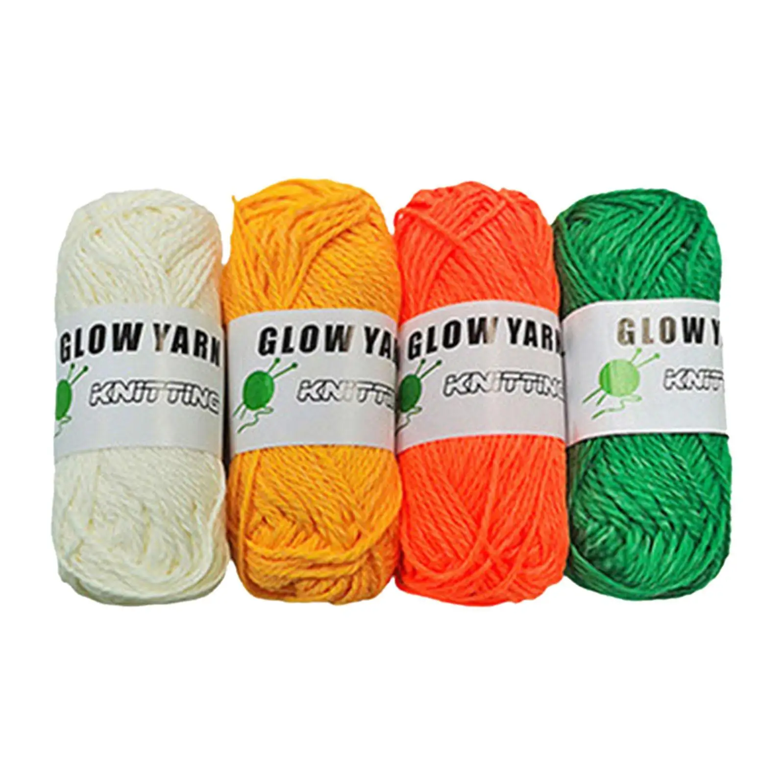 4Pcs Glow in The Dark Yarn Hand Knitting Creative Luminous Yarn Fluorescent Glow