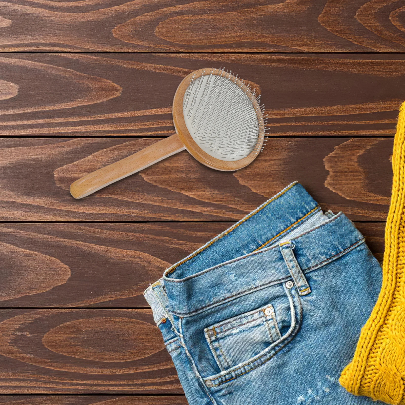 

Manual Felting Wool Carder 7.1x3.5x2.3inches Wood Handle Slicker Brush for Craft Felt Project Hand Carders for Spinning Fiber