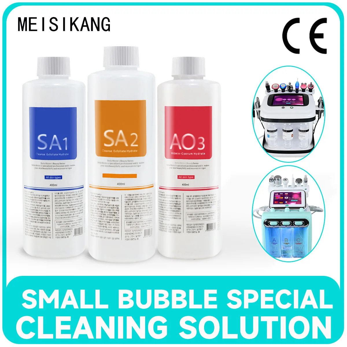 Meisikang Skin Rejuvenation Dermabrasion Face Clean Facial Cleansing Moisturizing Water 3pcs Aqua Peeling Solution 400ml