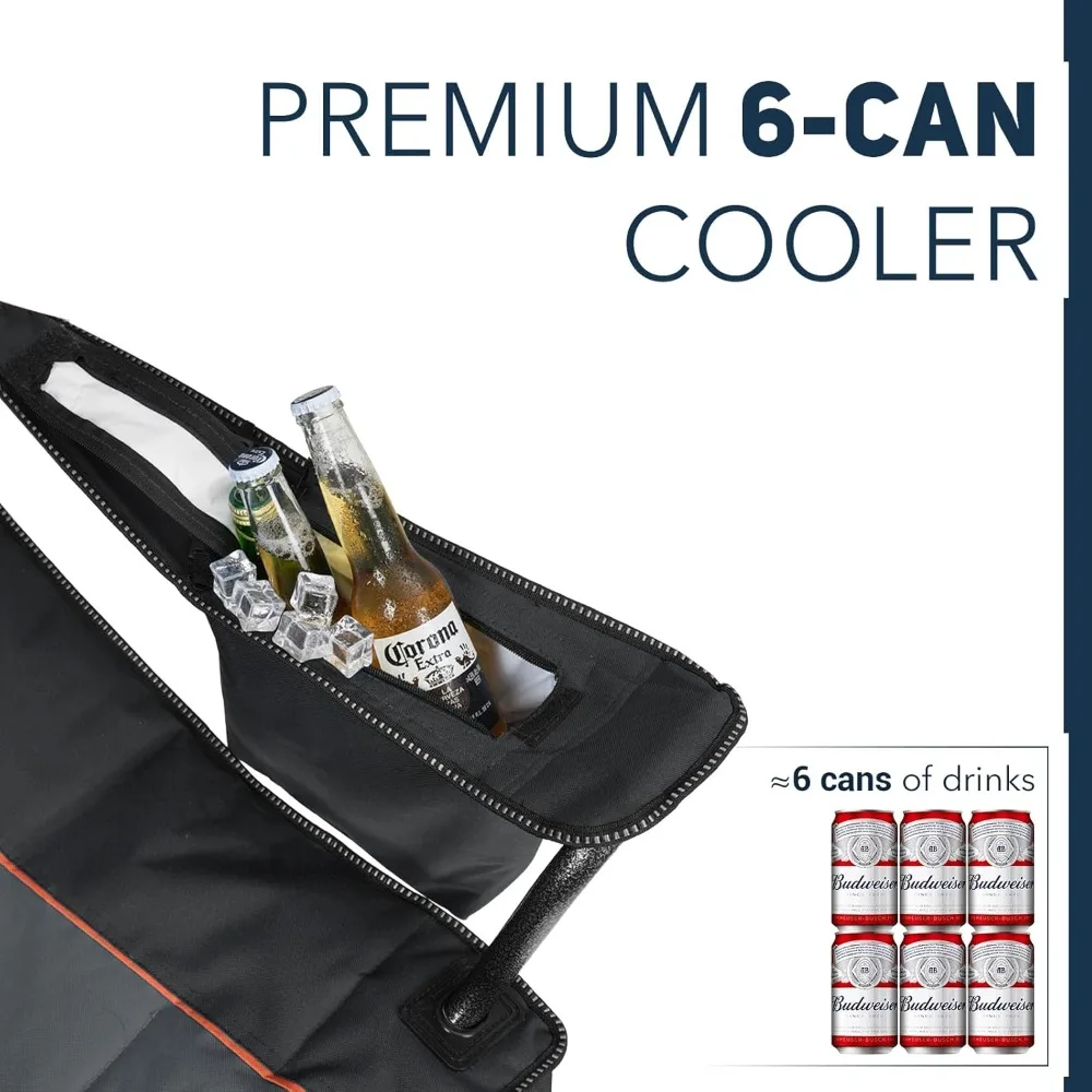 كرسي تخييم كبير الحجم قابل للطي - دعم عالي التحمل بوزن 450 رطل مع جيوب تبريد مبطنة للرياضات الخارجية وصيد الأسماك على الشاطئ #5