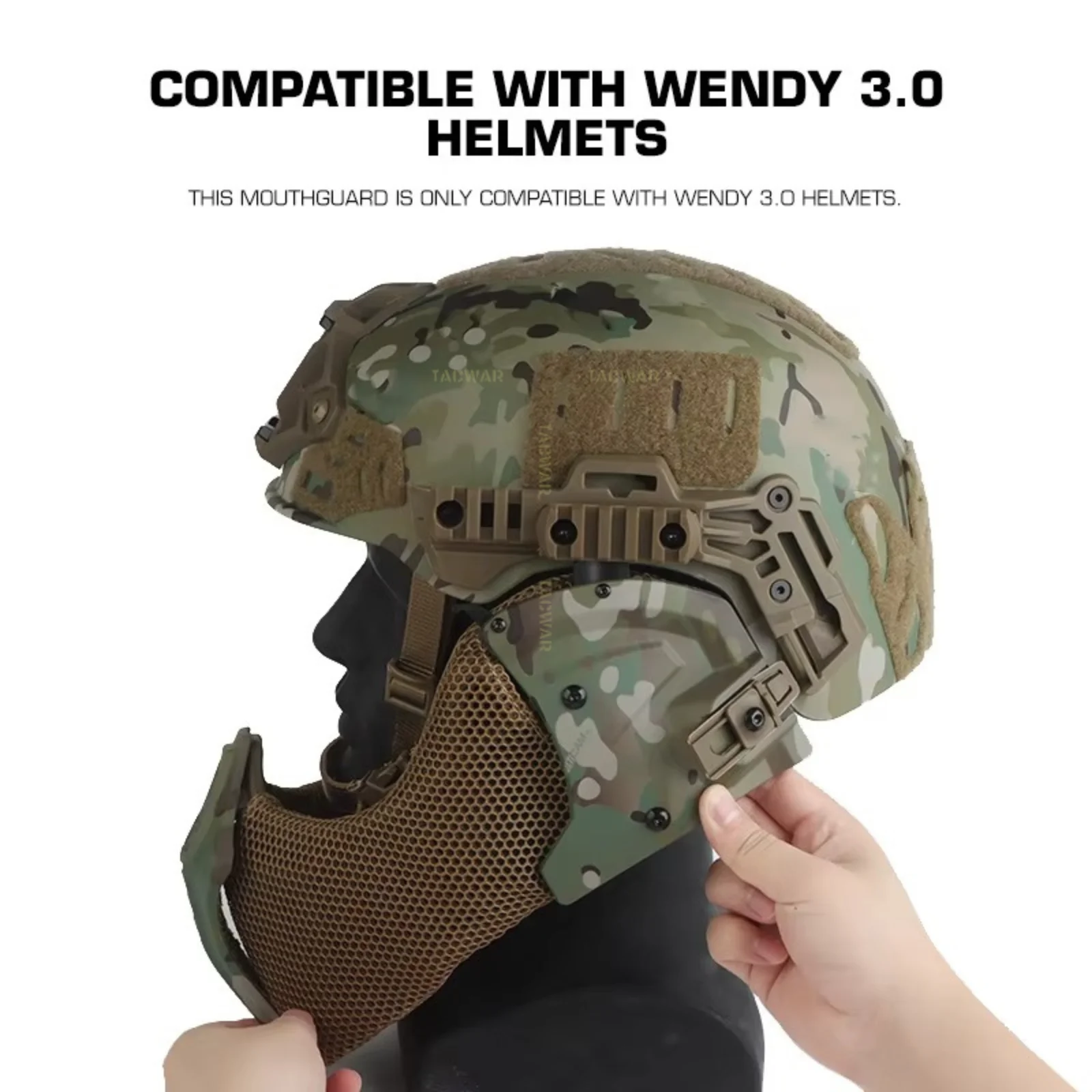 Casco táctico Mandible de malla protección media cara Airsoft CS - imagen 3
