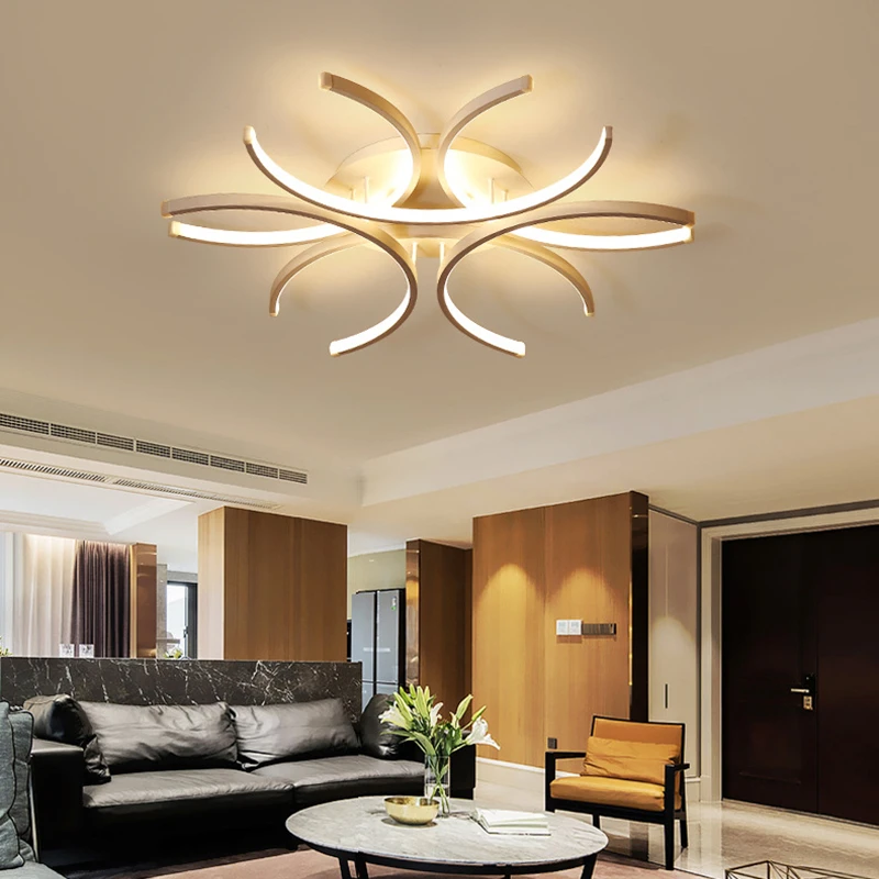 New Modern Led Ceiling Lights For Living Room Bedroom Kitchen White Luxury Home Decor Ceiling Pendant Lights With Remote Dimming