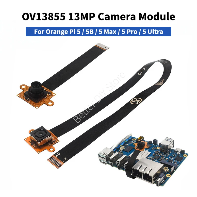 OV13855 13MP Camera Module, suit for Orange Pi 5 / 5B / 5 Max / 5 Pro / 5 Ultra Development Board