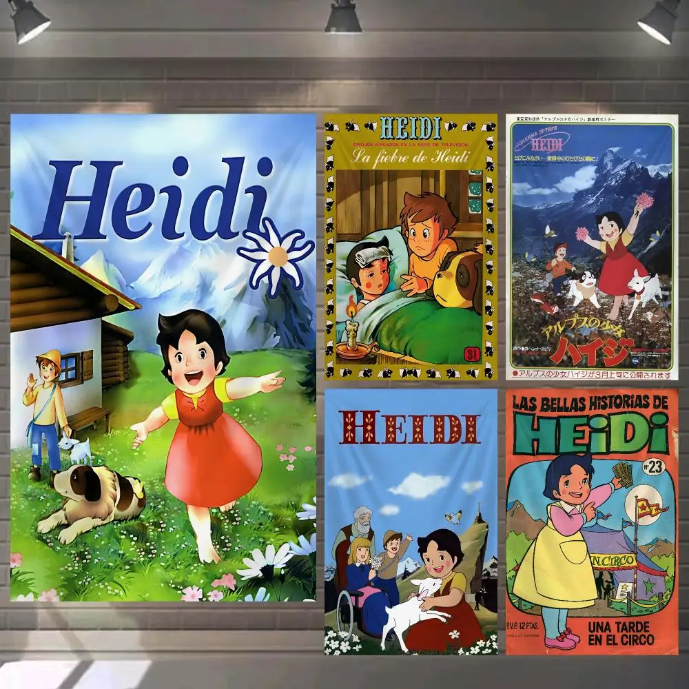 H-Heidi P-Peter Cartoon Tapestry Microfiber Background Art Decor For Bedroom Living Room Bar Garden Outdoor Festival Wall Deco