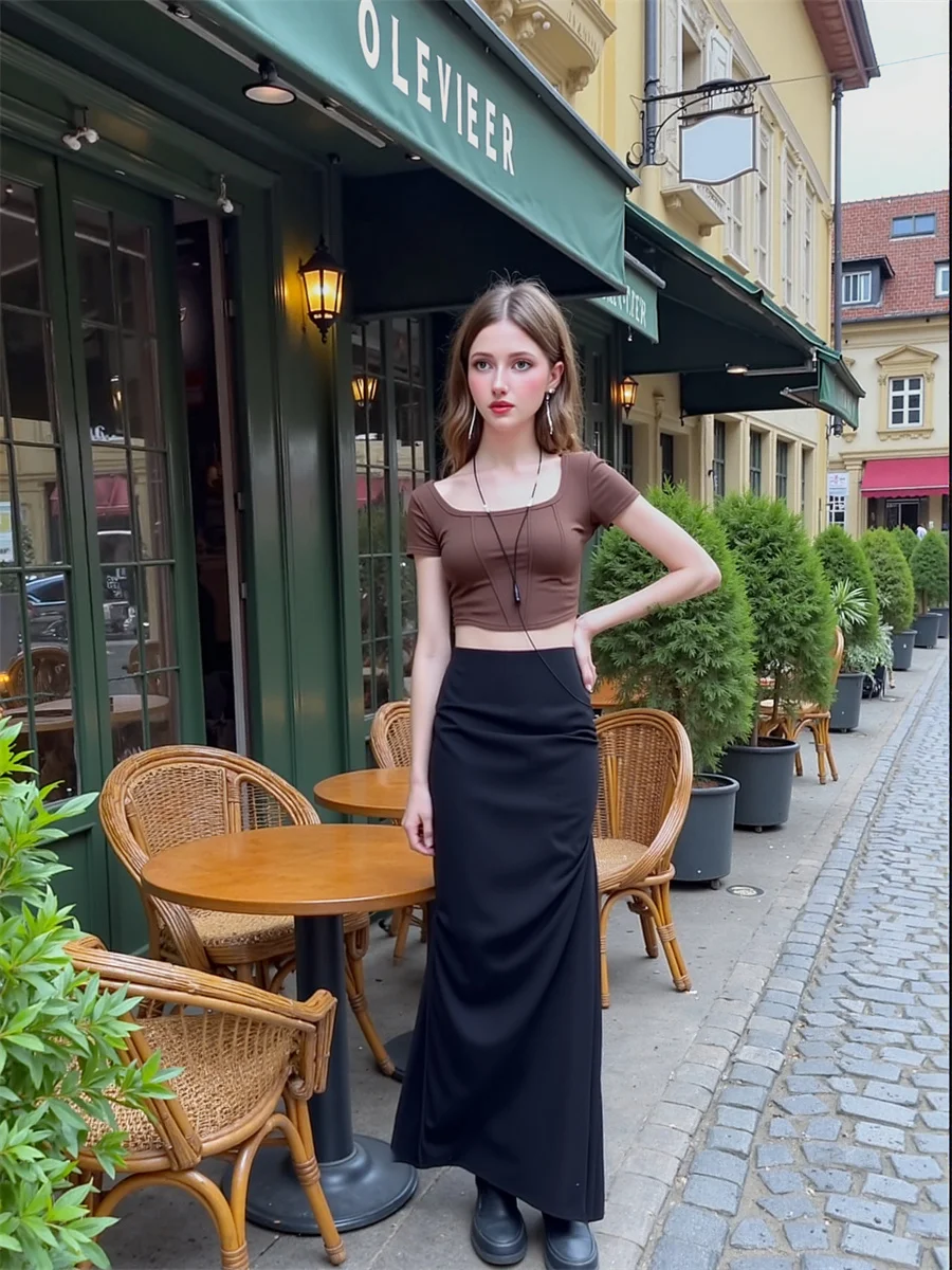 Jupes pour femmes élégant mode noir asymétrique ourlet irrégulier jupe femmes conception Unique moderne élégant à la mode épissure fête