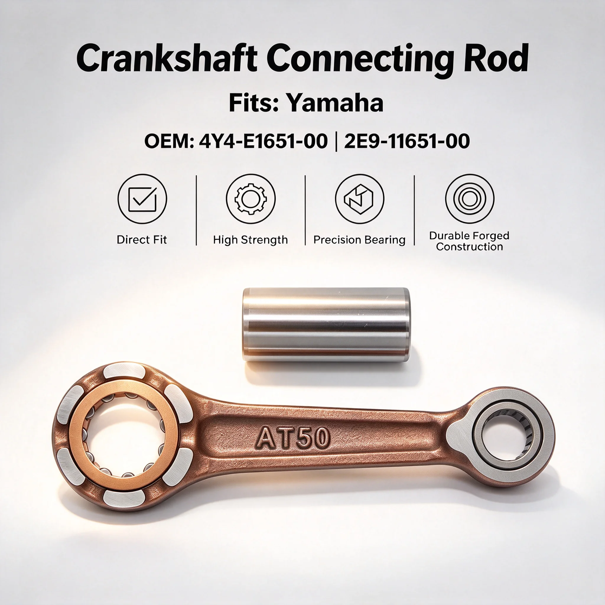 Motorcycle Crankshaft Connecting Rod For Yamaha MJ50 CW50 PW50 QT50 SH50 YG50 Jog YT60 Tri-Zinger 60 YF60 4-ZINGER 2E9-11651-00