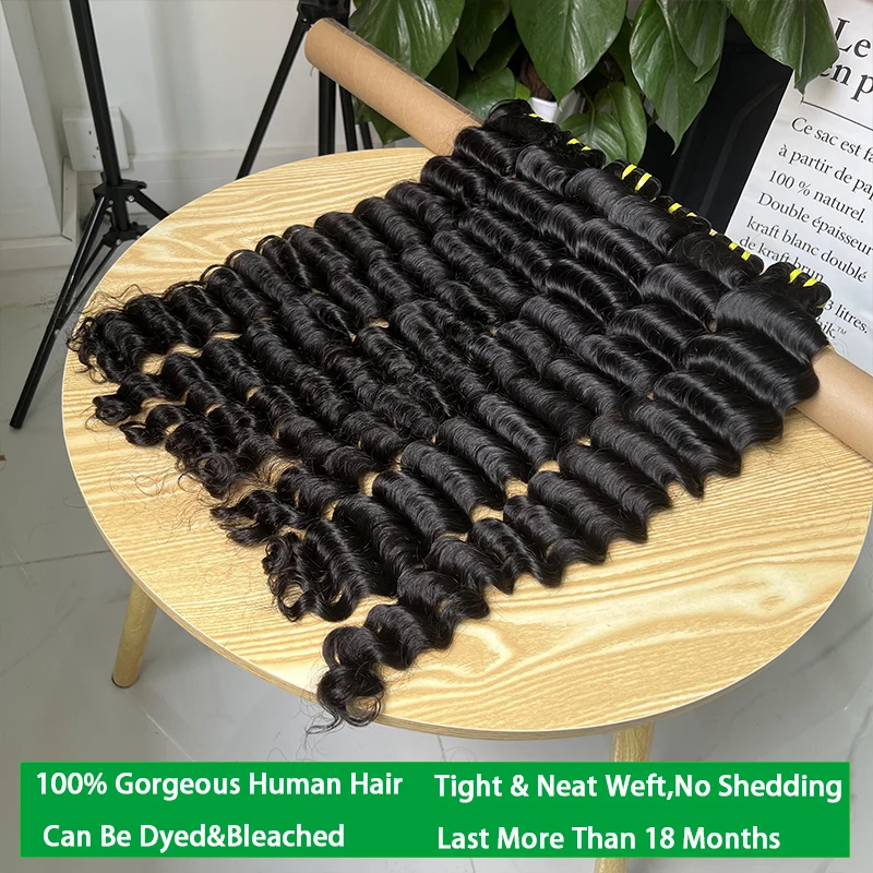 15A حزم موجة عميقة الخام عذراء 100% الشعر البشري 10-30 بوصة مجعد الشعر غير المجهزة النسيج حزم الشعر ملحقات موجة فضفاضة